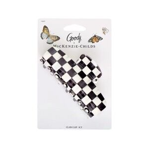 MacKenzie Childs x Goody Target 🖤 Black  Check LG Hair Claw Clip NEW In Stock